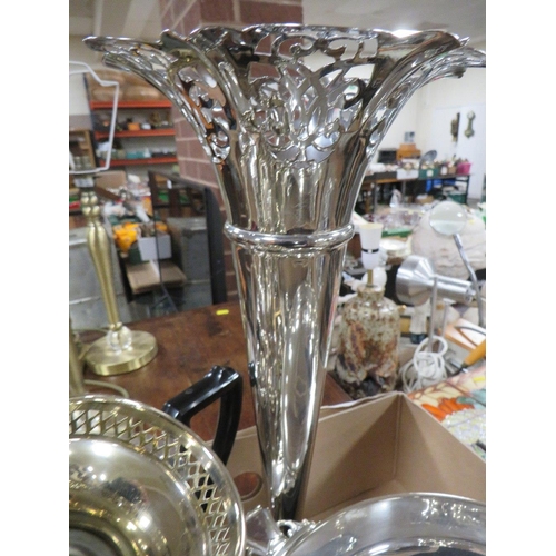 305 - A tray of assorted silver plated ware to include a four piece tea service