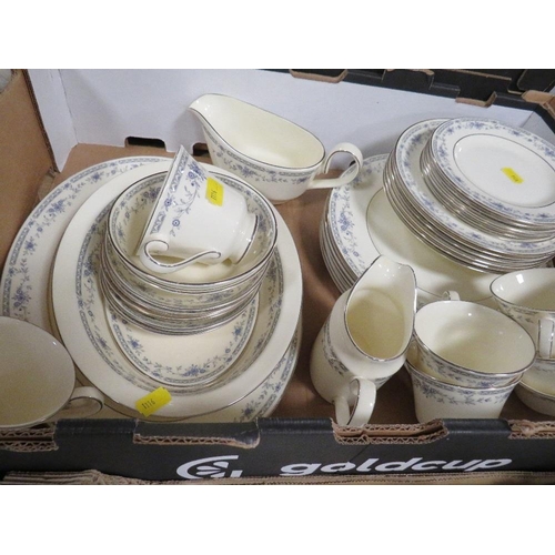 312 - Two trays of tea ware and ceramics to include a selection of Minton Bellemeade (mostly seconds)