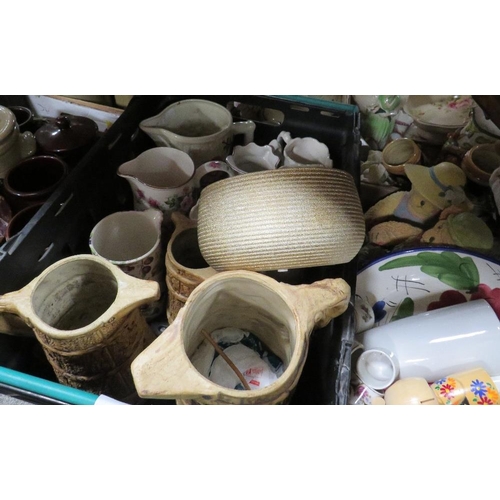 319 - Four trays of ceramics and sundries to include beer steins and jugs etc