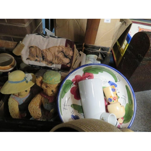 319 - Four trays of ceramics and sundries to include beer steins and jugs etc