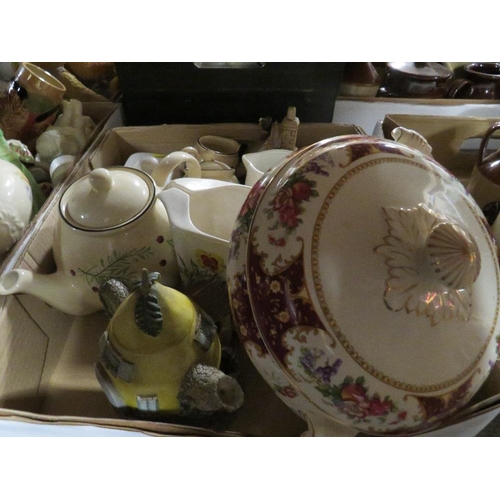 319 - Four trays of ceramics and sundries to include beer steins and jugs etc