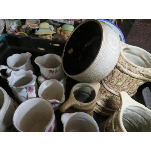 319 - Four trays of ceramics and sundries to include beer steins and jugs etc