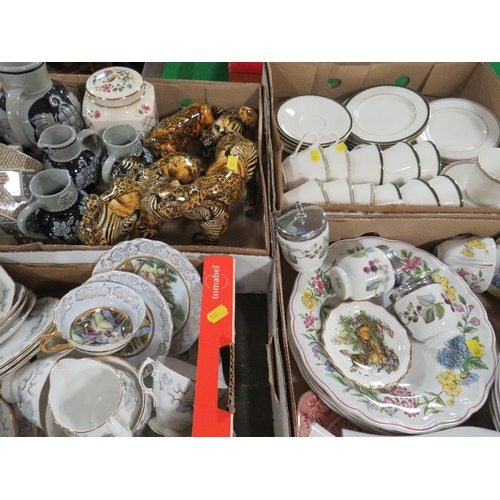 327 - Four trays of assorted ceramics to include Royal Albert Silver Maple