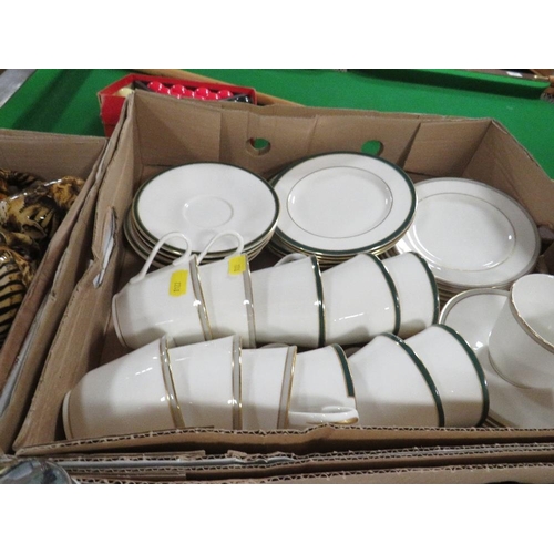 327 - Four trays of assorted ceramics to include Royal Albert Silver Maple