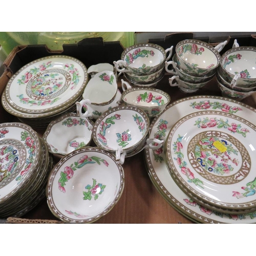 329 - A tray of mostly Coalport Indian Tree tea/dinnerware