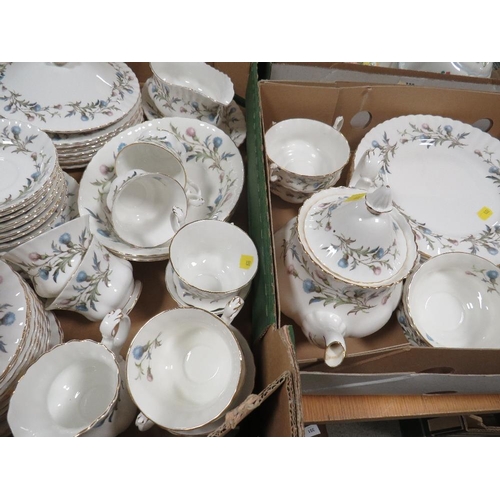 337 - Three trays of Royal Albert Brigadoon tea/dinnerware