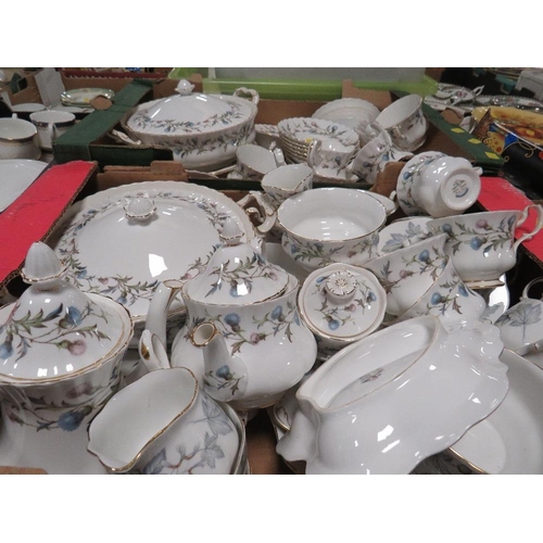 340 - Two trays of Royal Albert Brigadoon tea/dinnerware