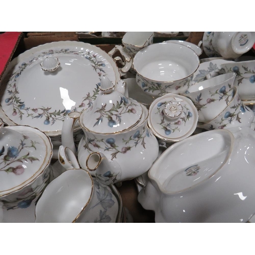 340 - Two trays of Royal Albert Brigadoon tea/dinnerware