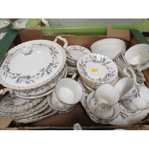 340 - Two trays of Royal Albert Brigadoon tea/dinnerware