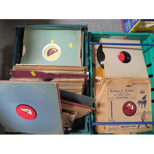 356 - Two trays of 78 records