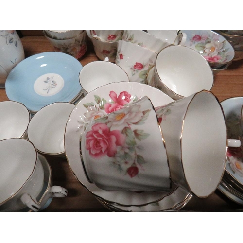 371 - A tray of ceramics to include a Royal Grafton coffee set together with Royal Stanley hand painted cu... 