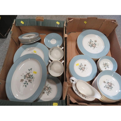 372 - Two trays of Royal Doulton Rose Elegans tea/dinnerware