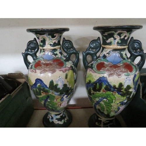 376 - A tray of Capodimonte figures together with two vases etc