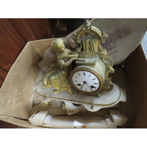 417 - A decorative French style mantel clock - spares and repairs