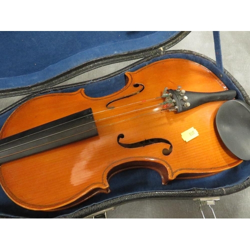 445 - A vintage Skylark violin together with a Maidstone of London violin in cases