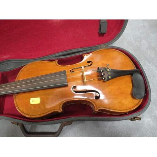 445 - A vintage Skylark violin together with a Maidstone of London violin in cases