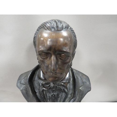 455 - A cast metal bust of Wagner