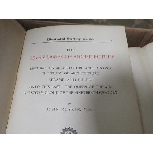 459 - Thirteen volumes of works by John Ruskin illustrated sterling edition, published by Dana Estes & Co ... 