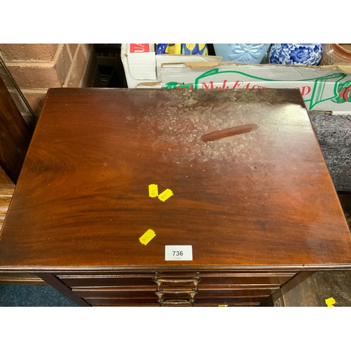 736 - An Edwardian mahogany music cabinet