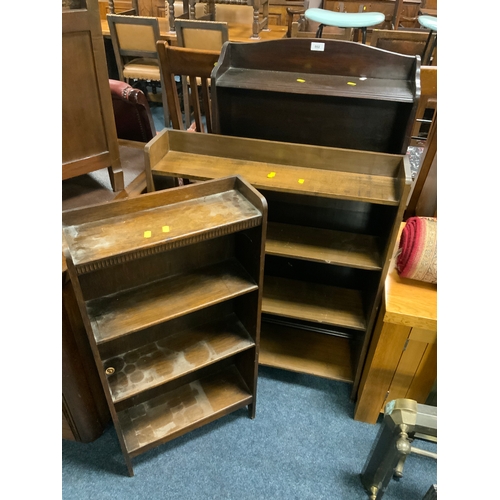 802 - Three assorted open bookcases. (3)