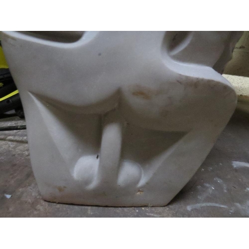 673 - A stone type flat statue of an erotic nature - H 75 cm, W 40 cm