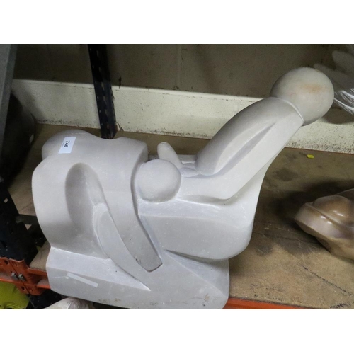 679 - A white stone type statue of an erotic nature - H 40 cm, W 40 cm