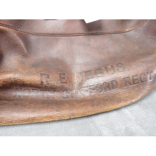 11 - A LARGE EARLY 20TH CENTURY MILITARY INTEREST LARGE GLADSTONE LEATHER HOLDALL BAG, by H. Greaves of B... 