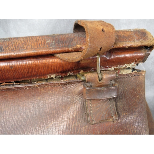 11 - A LARGE EARLY 20TH CENTURY MILITARY INTEREST LARGE GLADSTONE LEATHER HOLDALL BAG, by H. Greaves of B... 