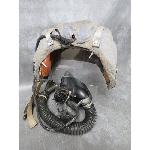 115 - AN R.A.F FLYING HELMET RF 22C/1729, dated 1960, size 1, fitted with harness Mk4 6D/2308