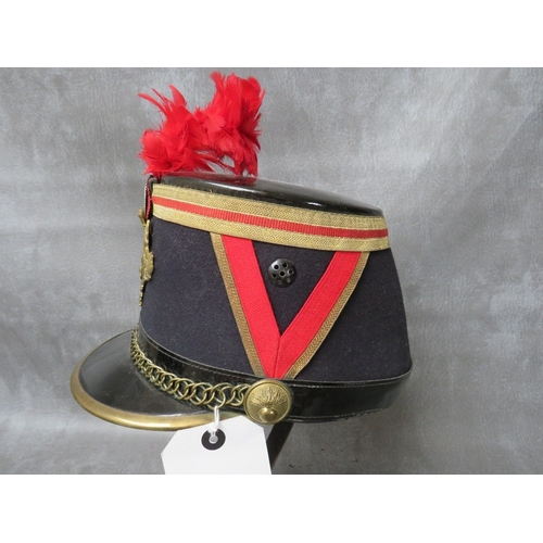 143 - A FRENCH NATIONAL GUARD KEPI HAT, model 1874, probably 20th century