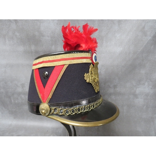 143 - A FRENCH NATIONAL GUARD KEPI HAT, model 1874, probably 20th century