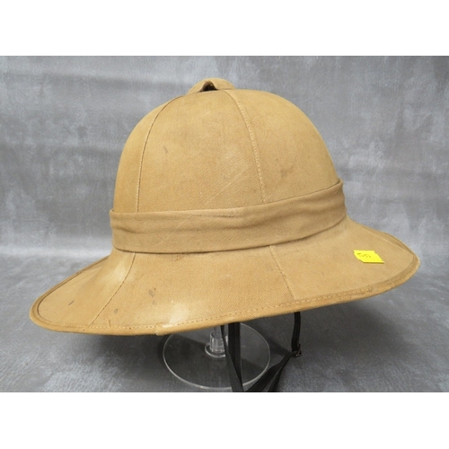 30 - BRITISH ARMY TYPE PITH HELMET, indistinct marks to sweat band