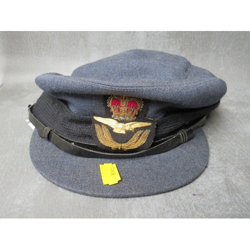 33 - THREE R.A.F. CAPS (QUEENS CROWN), to include an officers type and female officers type (3)