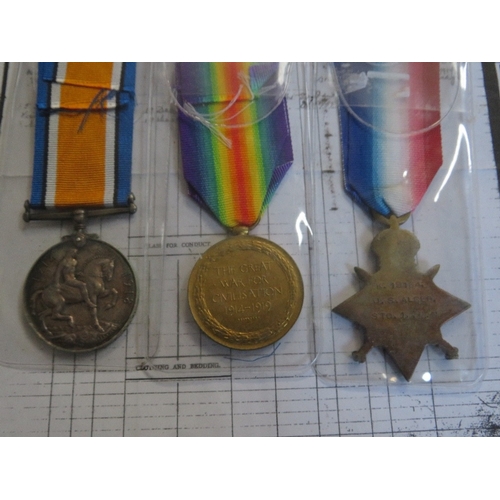 150 - A WWI, 1914/1915 STAR MEDAL TIO, named to K 19164 JS. Algeo Stu. I. RN, along with a quantity of res... 