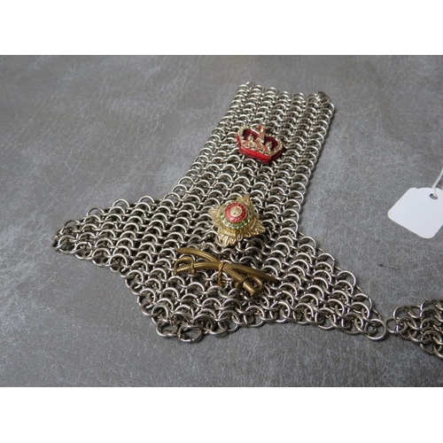 153 - A PAIR OF CIRCA WWI ROYAL NAVY OFFICERS EPAULETTES, along with a pair of modern chain mail cavalry o... 