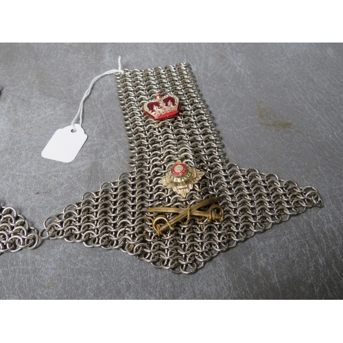 153 - A PAIR OF CIRCA WWI ROYAL NAVY OFFICERS EPAULETTES, along with a pair of modern chain mail cavalry o... 