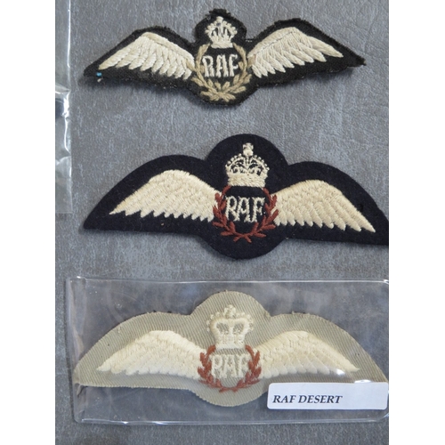 154 - R.A.F. CLOTH BADGES, to include an Australian RAAF air gunners wing on metal backing (Qty)