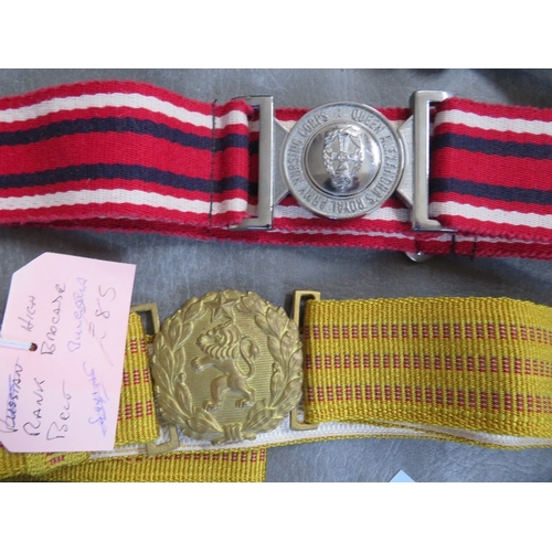 159 - A GROUP OF MILITARY RELATED BELTS, to include WRAC, QARANC, Bulgarian (2) Army, Spanish Civil War et... 