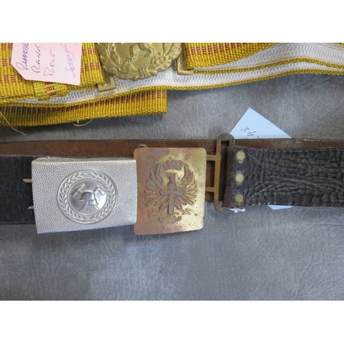 159 - A GROUP OF MILITARY RELATED BELTS, to include WRAC, QARANC, Bulgarian (2) Army, Spanish Civil War et... 