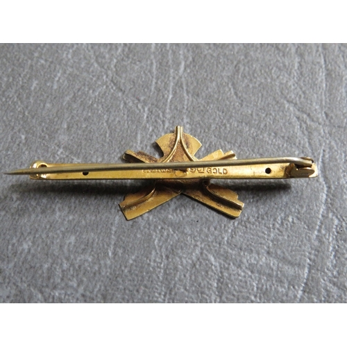 165 - A 9CT GOLD MACHINE GUN CORPS SWEETHEART BROOCH