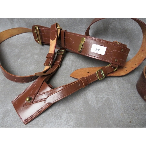 87 - TWO BRITISH ARMY OFFICERS SAM BROWNE BELTS, dated 1939 amd made in Walsall (2)