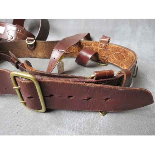 87 - TWO BRITISH ARMY OFFICERS SAM BROWNE BELTS, dated 1939 amd made in Walsall (2)