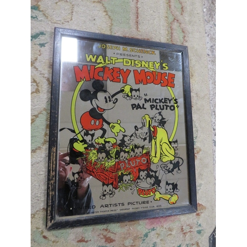 130 - A tray of Disney collectables, to include a vintage Mickey and Pluto mirror, a pewter golfing themed... 