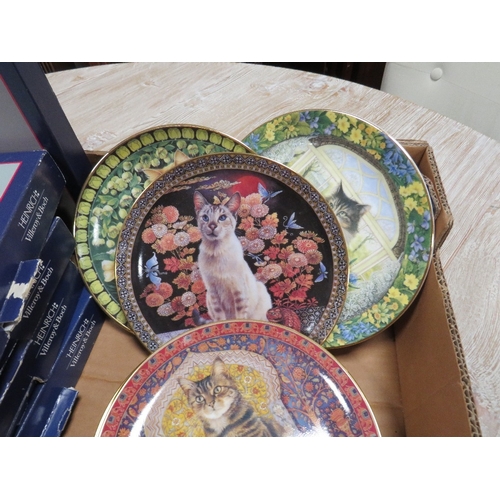 132 - A tray of assorted collectors plates, to include six boxed limited edition Villeroy & Boch HEINRICA ... 