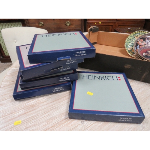 132 - A tray of assorted collectors plates, to include six boxed limited edition Villeroy & Boch HEINRICA ... 