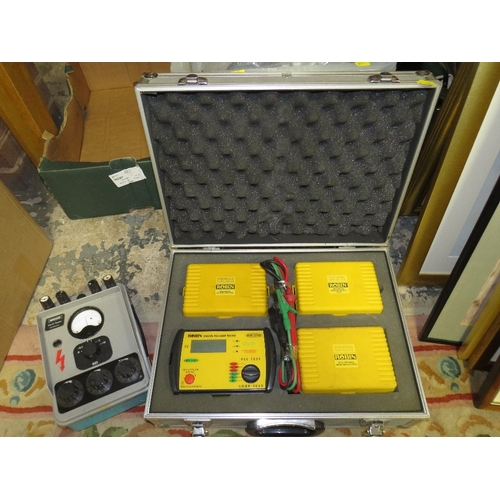 138 - A case of four Robin electrical testers together with a MEGGER earth tester