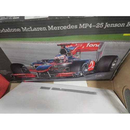 150 - A tray of Formula One collectables to include a vintage Marlboro grand Prix of Argentina hat with en... 