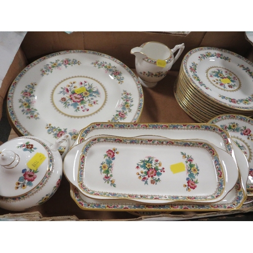 157 - Four trays of Coalport Ming Rose tea/dinner ware