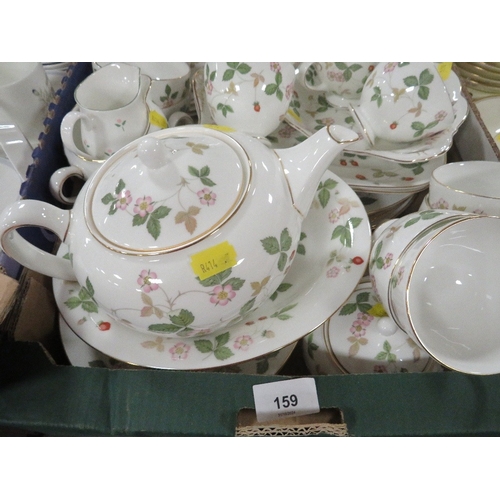 159 - A selection of Wedgwood Wild Strawberry tea/dinner ware to include placemats together with a tray of... 