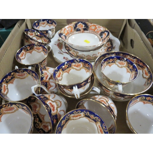 161 - Two trays of assorted ceramics to include antique Royal Albert examples